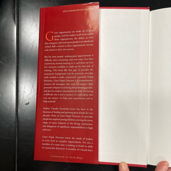 NEW Great People Decisions Hardcover Nonfiction Book by Claudio Fernandez Araoz - Picture 8 of 14